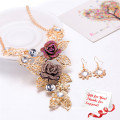 Delicate Hot Sale Tawny Rose Wedding Cocktail Dresses Accessories Jewelry Necklace Sets Gifts